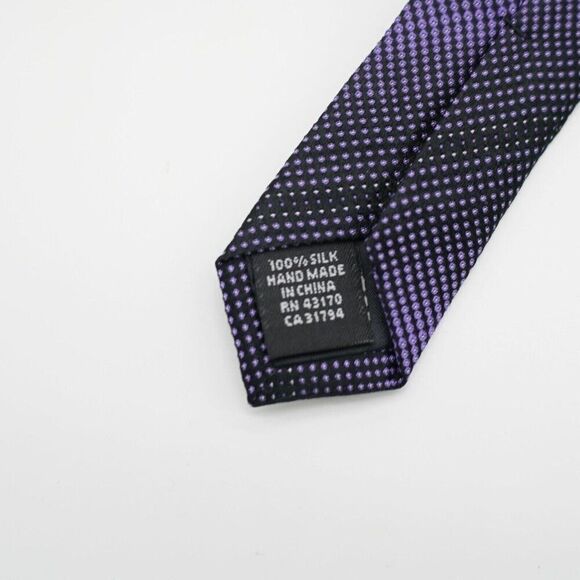 Alfani Gradient Purple Black Polka Dot Striped Woven Silk Tie - Picture 4 of 6